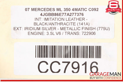 Mercedes W164 ML350 4Matic 7G Automatic Transmission 722.906 OEM