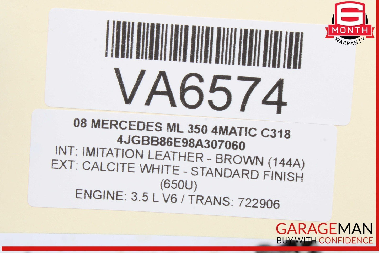06-13 Mercedes W164 ML350 4MATIC Right Side Engine Cylinder Head Valve Cover OEM