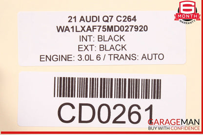 20-24 Audi Q7 Front Left Driver Side Lower Bottom Seat Cushion Black OEM