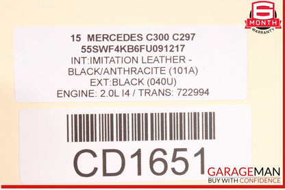 15-21 Mercedes W205 C300 C400 Sedan Rear Right Passenger Side Door Shell OEM