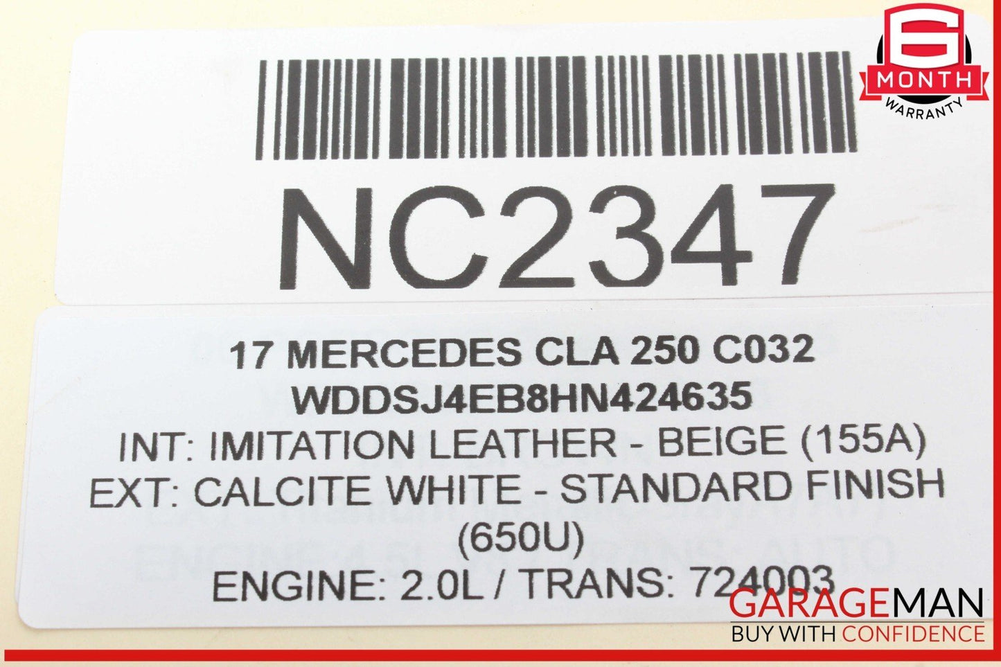 14-19 Mercedes W117 CLA250 2.0L Engine Motor Rear Timing Valve Cover OEM