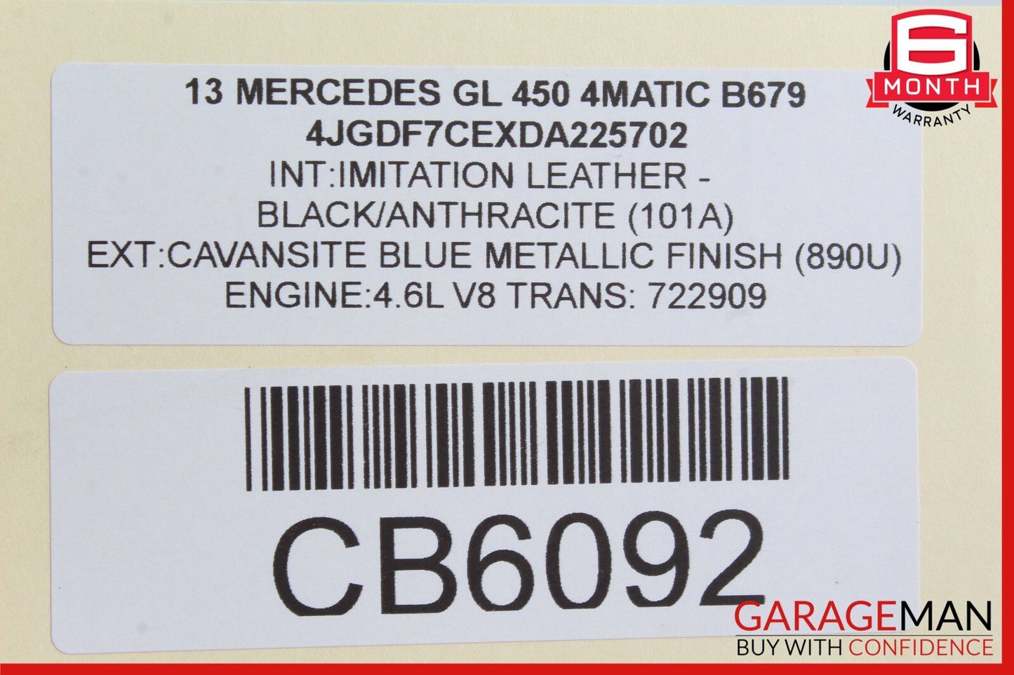 13-16 Mercedes X166 GL450 GL550 Roof Curtain Air Bag Right Passenger Side OEM