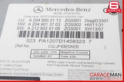 12-15 Mercedes W204 C250 C350 C300 Navigation Comand Head Unit DVD CD Audio OEM