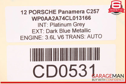 10-16 Porsche Panamera 970 Front Right Exterior Door Shell Frame OEM