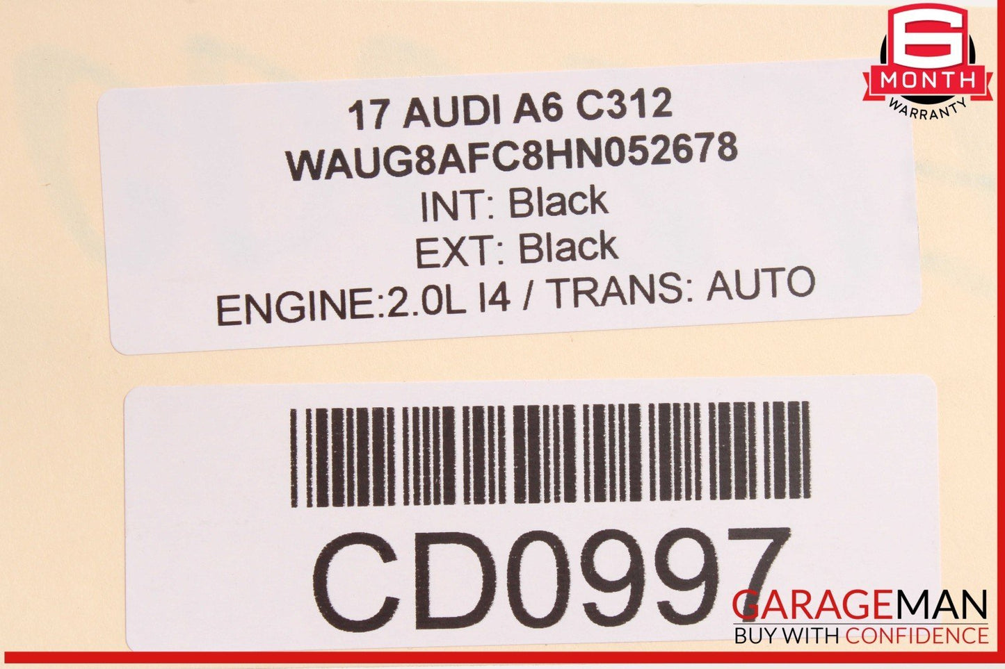 12-18 Audi A6 Rear Left Driver Side Exterior Door Shell Frame Panel OEM