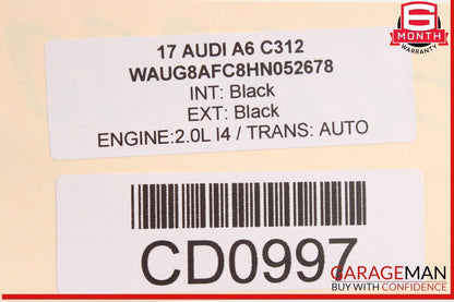 12-18 Audi A6 Rear Left Driver Side Exterior Door Shell Frame Panel OEM