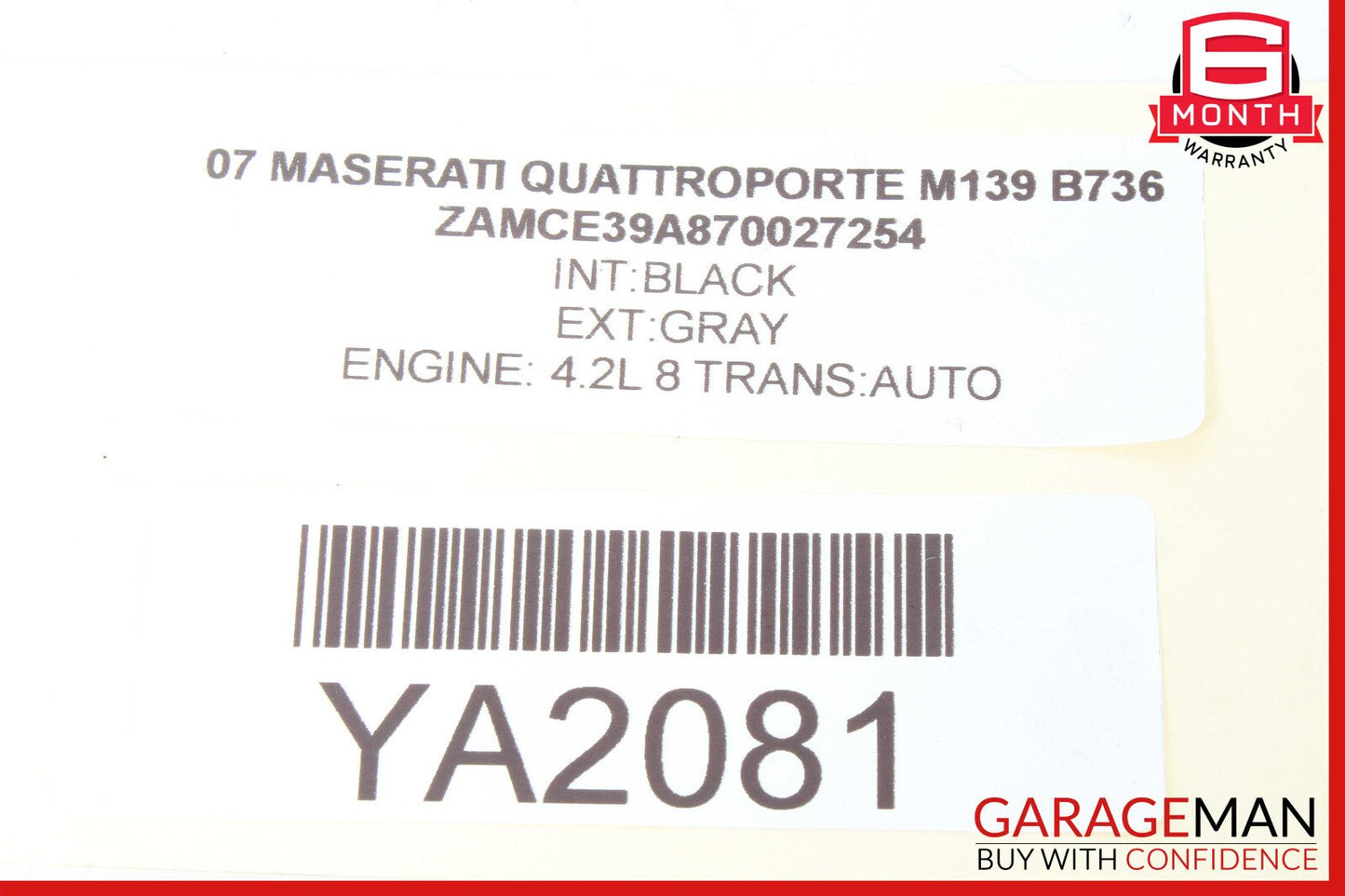 05-07 Maserati Quattroporte M139 Air Intake Cleaner Filter Housing Box OEM