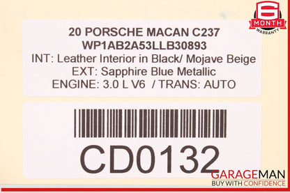 15-24 Porsche Macan 95B Front Right Lower Bottom Seat Cushion OEM