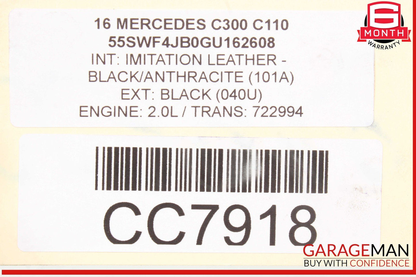 15-17 Mercedes W205 C300 RWD 7G Automatic Transmission Assembly 722.994 OEM 86k