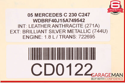 05-07 Mercedes W203 C230 C350 Front Right Side Bottom Lower Seat Cushion OEM