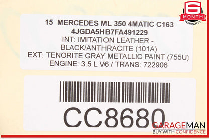 12-15 Mercedes W166 ML350 Front Left Driver Side Lower Seat Cushion OEM