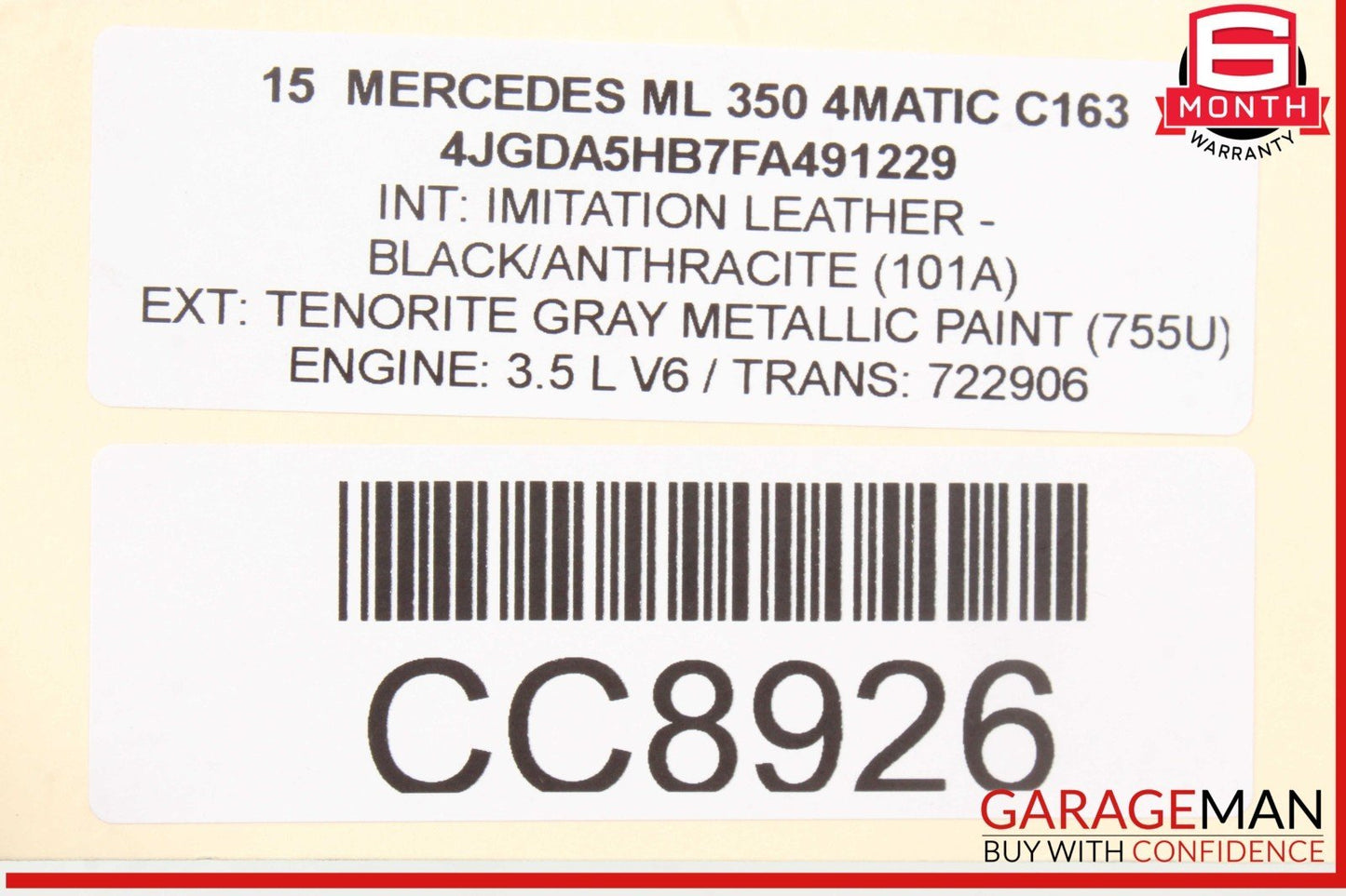 12-19 Mercedes W166 ML350 GLE400 ML63 AMG Trunk Lid Tailgate Hatch Shell OEM
