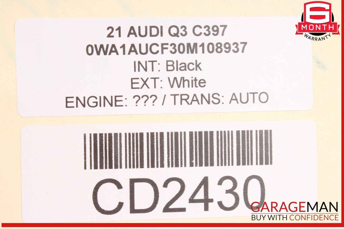 19-25 Audi Q3 Front Left Driver Door Shell Panel White 83A831051D OEM