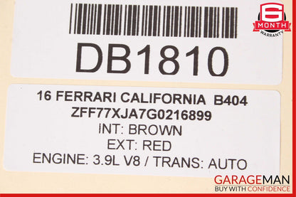 15-18 Ferrari California Rear Carpet Liner Panel Cover 086083600 OEM