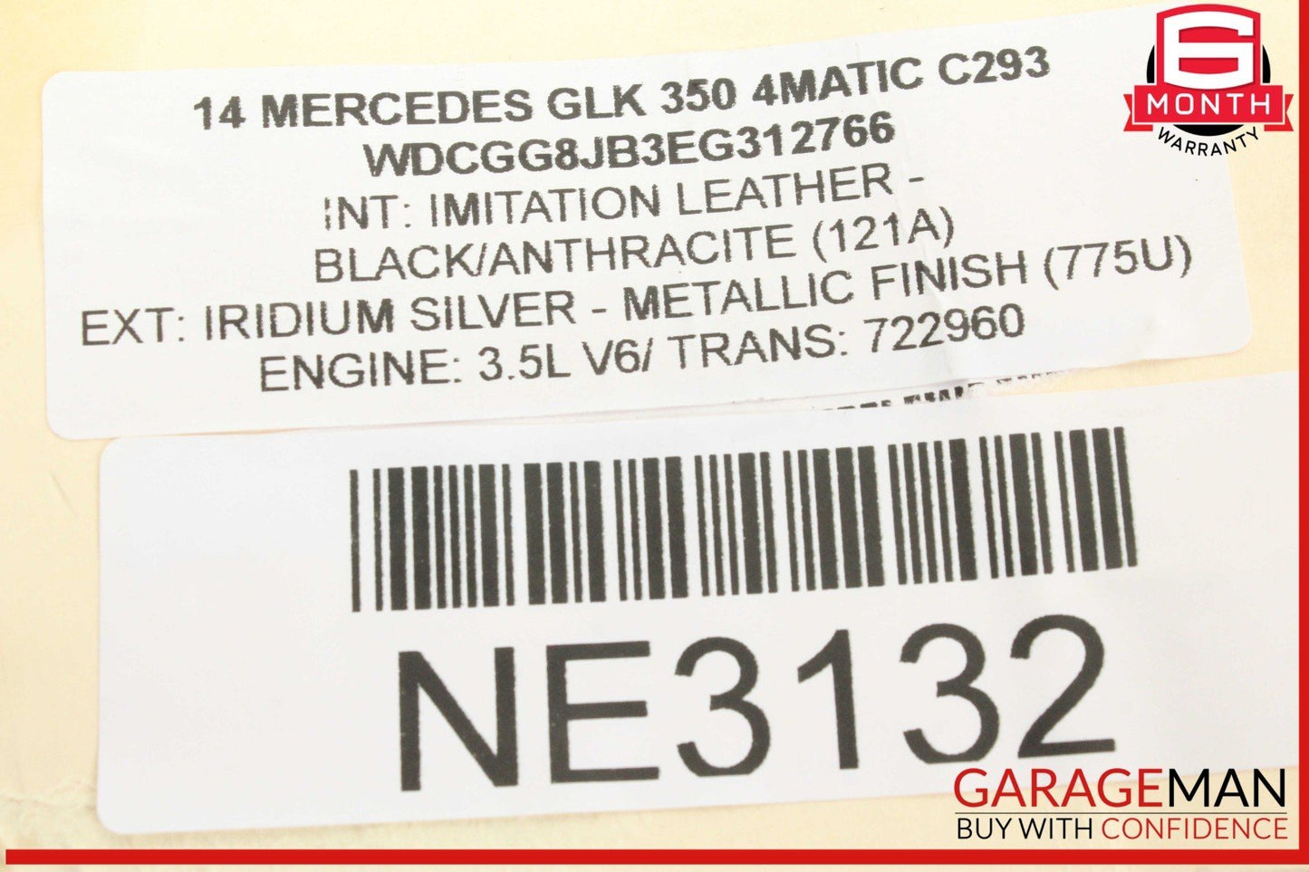 13-15 Mercedes X204 GLK350 4MATIC Front Dash Trim Panel w/ Hazard Light Switch