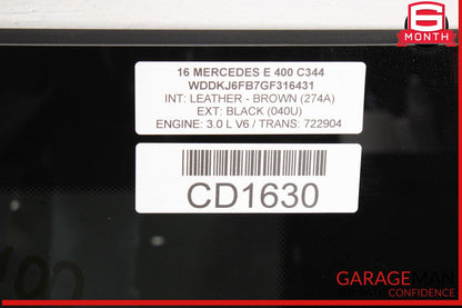 10-16 Mercedes W212 E400 Center Panoramic Pano Sunroof Sun Roof Glass OEM