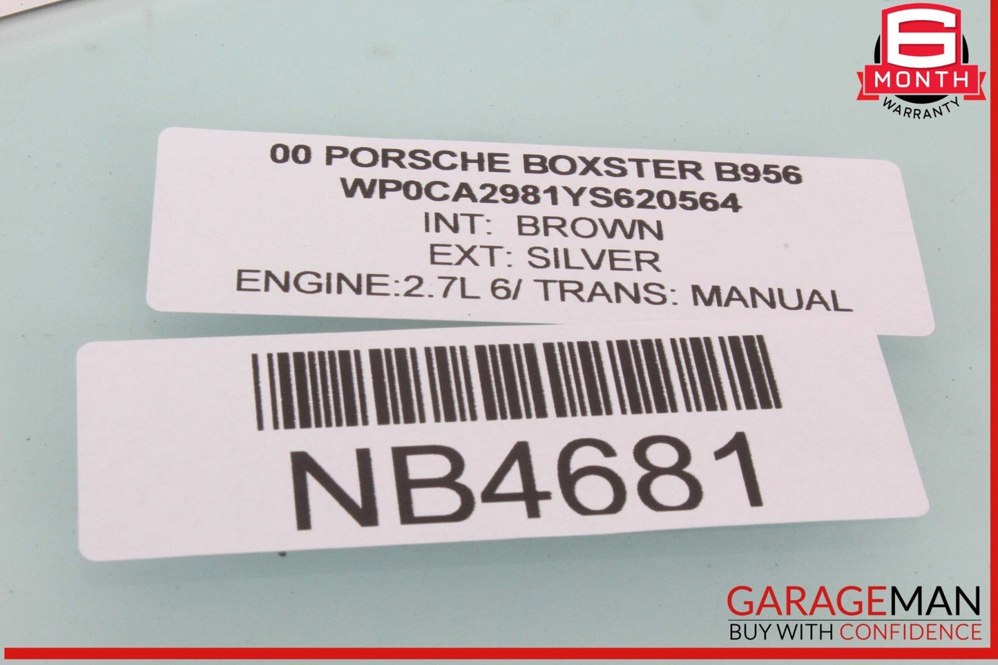 97-04 Porsche Boxster 986 Front Left Driver Side Door Window Auto Glass OEM