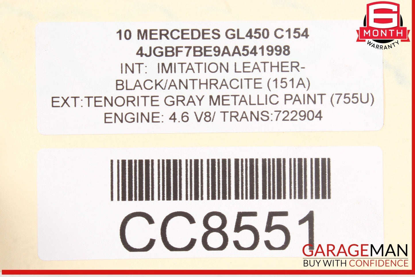 07-12 Mercedes X164 GL450 722.9 7G 4Matic Automatic Transmission Tranny 185k