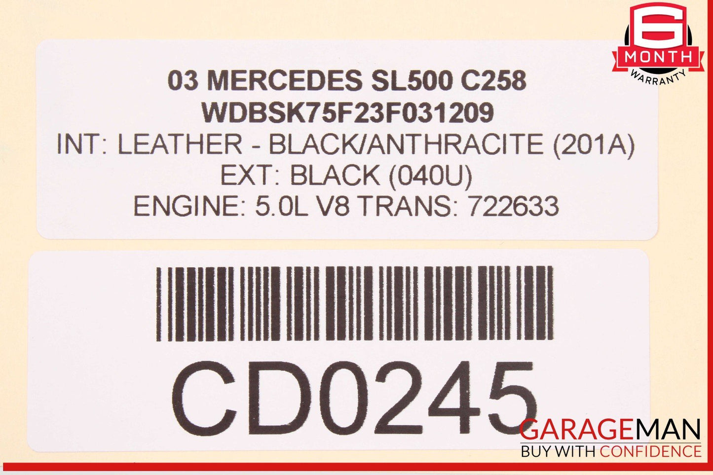03-12 Mercedes R230 SL500 SL55 Pano Panoramic Roof Sun Shade Screen Roller Blind