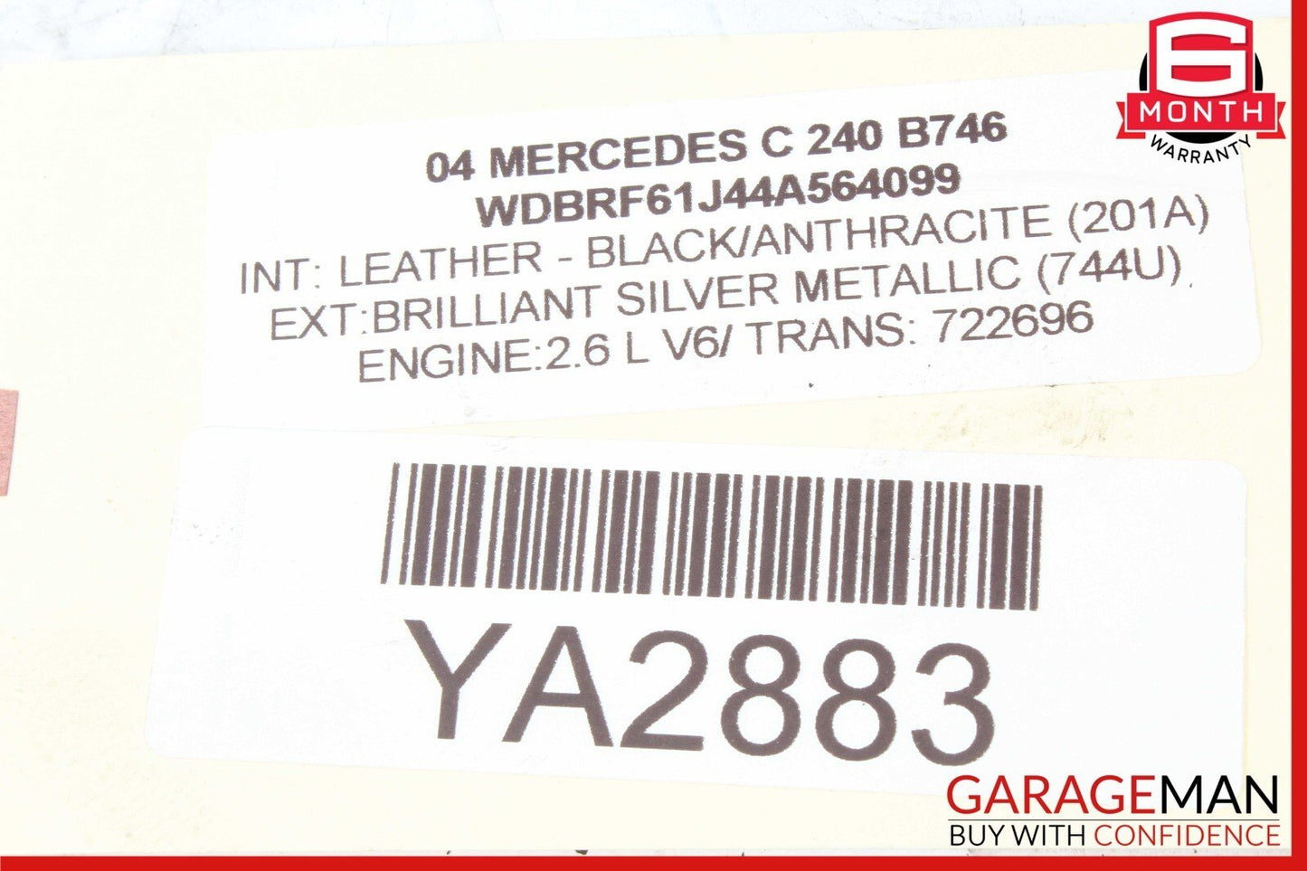 01-05 Mercedes W203 C240 Sachs Front Right & Left Shock Absorber Spring Set