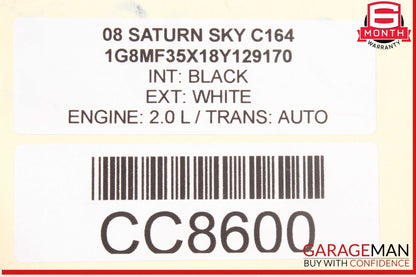 07-10 Saturn Sky Soft Top Roof Folding Black OEM