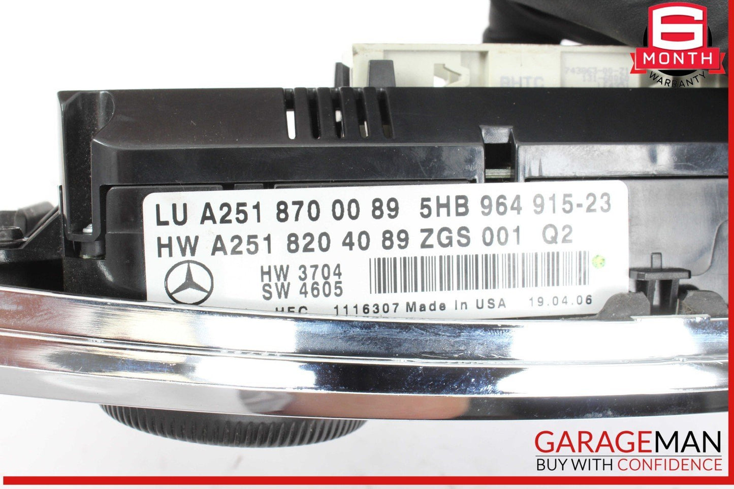 06-13 Mercedes X164 GL450 GL500 Front A/C AC Heater Climate Control Switch OEM