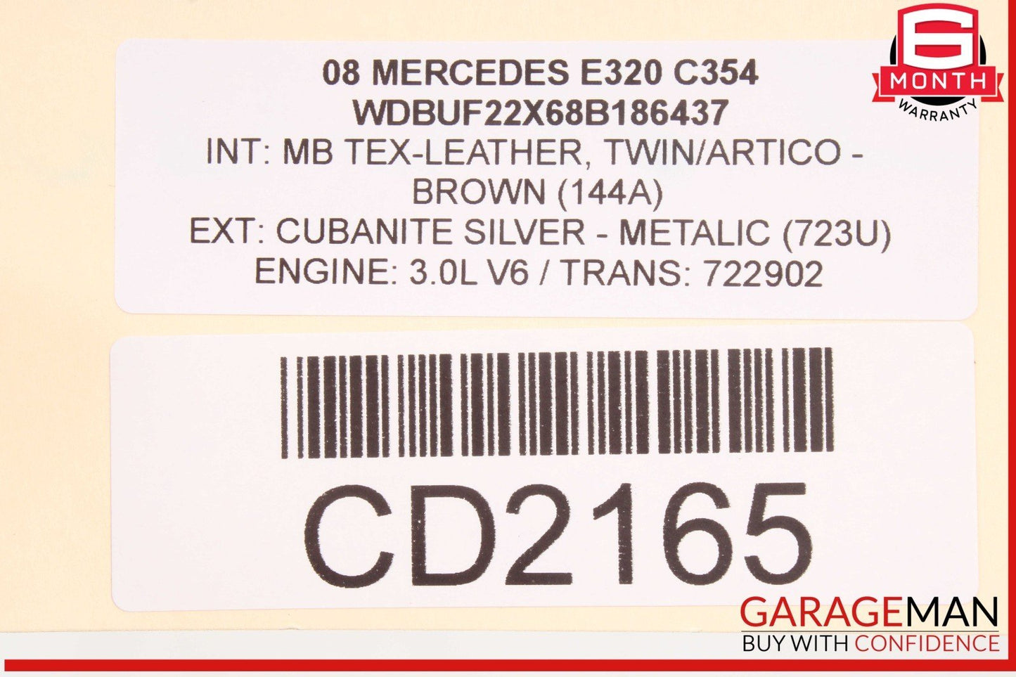 07-09 Mercedes W211 E320 E550 Front Right Side Lower Bottom Seat Cushion OEM