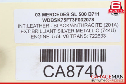 03-06 Mercedes R230 SL500 SL600 Front Right Side Spindle Knuckle Hub Bearing OEM