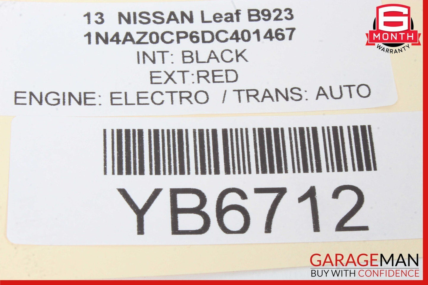 11-12 Nissan Leaf Front Right Passenger Side Door Rear View Mirror Red OEM