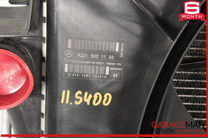 10-13 Mercedes W221 S400 Hybrid Engine Cooling Fan Shroud Motor Assembly OEM