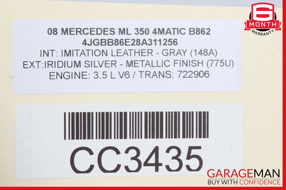 06-08 Mercedes W164 ML350 Radiator Fan Headlight Support Bracket Reinforcement