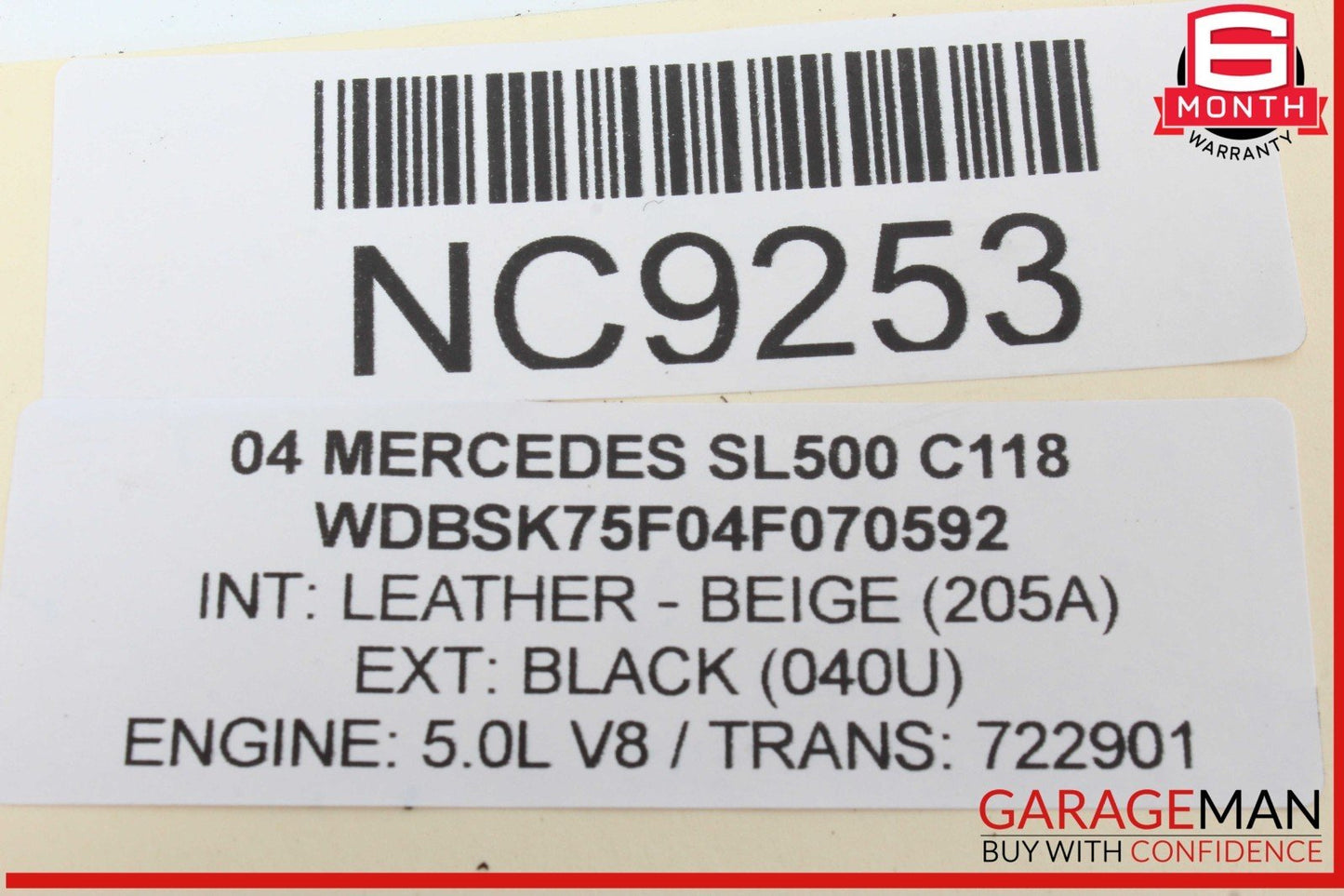 03-12 Mercedes R230 SL500 SL550 Window Quarter Glass Rear Left Plate Panel OEM