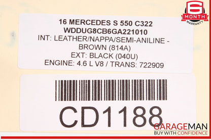 14-20 Mercedes W222 S550 S600 S63 AMG Rear Left Driver Side Door Shell OEM