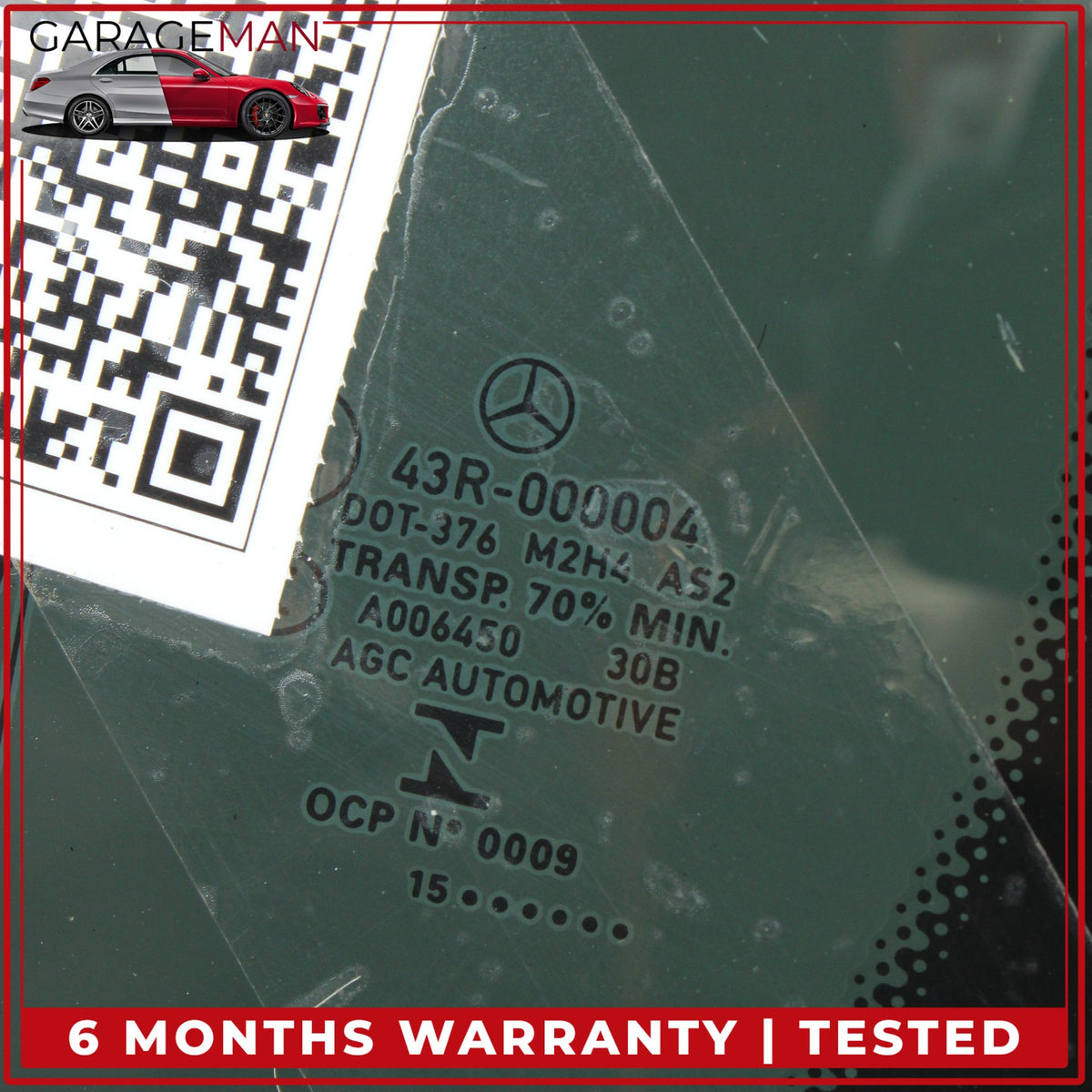 2015-2021 Mercedes-Benz C300 W205 Rear Left Door Fixed Window Glass A2057300555 OEM