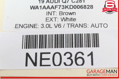 17-19 Audi Q7 Rear Left Driver Side Bumper Guide Mount Bracket 4M0807453A OEM