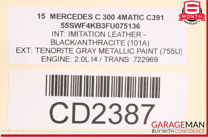 15-20 Mercedes X253 GLC300 C300 E300 M274 2.0L Engine Motor Block Assembly OEM