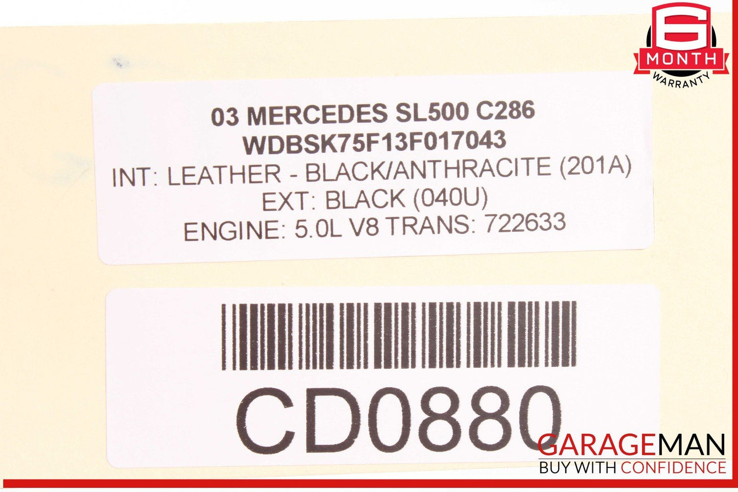 00-04 Mercedes SL500 S500 5G-Tronic Automatic Transmission Assembly 722.633