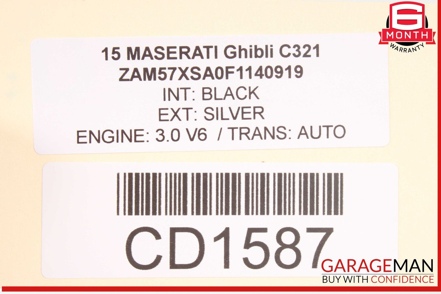14-17 Maserati Ghibli Front Left Driver Side Top Upper Seat Cushion Cover Black