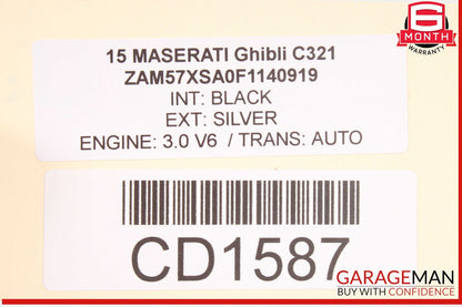 14-17 Maserati Ghibli Front Left Driver Side Top Upper Seat Cushion Cover Black