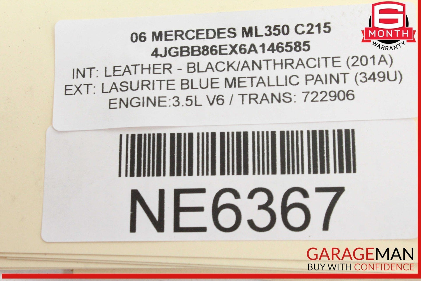 06-08 Mercedes W164 ML350 Front Right Passenger Side Headlight Lamp Halogen OEM