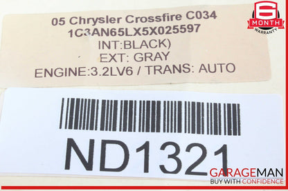 04-08 Chrysler Crossfire Convertible Rear Tailgate Spoiler Wing Assembly OEM