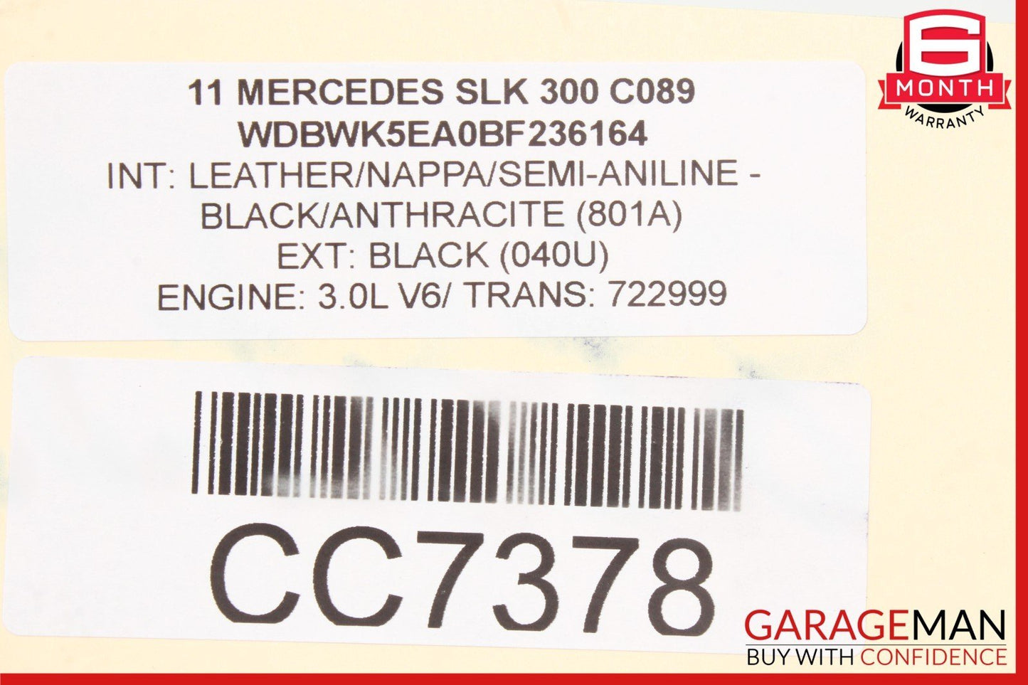 05-11 Mercedes R171 SLK300 Front Left Side Interior Door Panel Cover Assy OEM