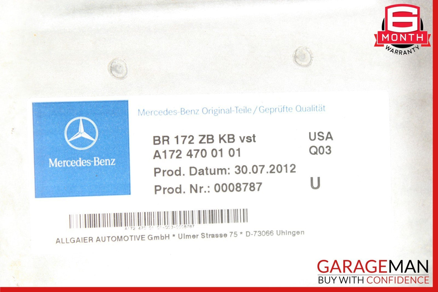 12-20 Mercedes R172 SLK250 Fuel Gas Tank Reservoir Filler Neck Assembly OEM
