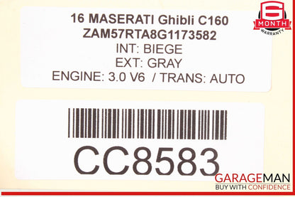 14-22 Maserati Ghibli S Q4 M157 Front Right Passenger Side Door Shell OEM