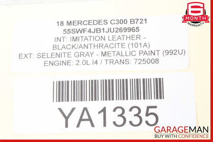 15-18 Mercedes W205 C300 Speedometer Odometer Instrument Cluster Gauge Assy