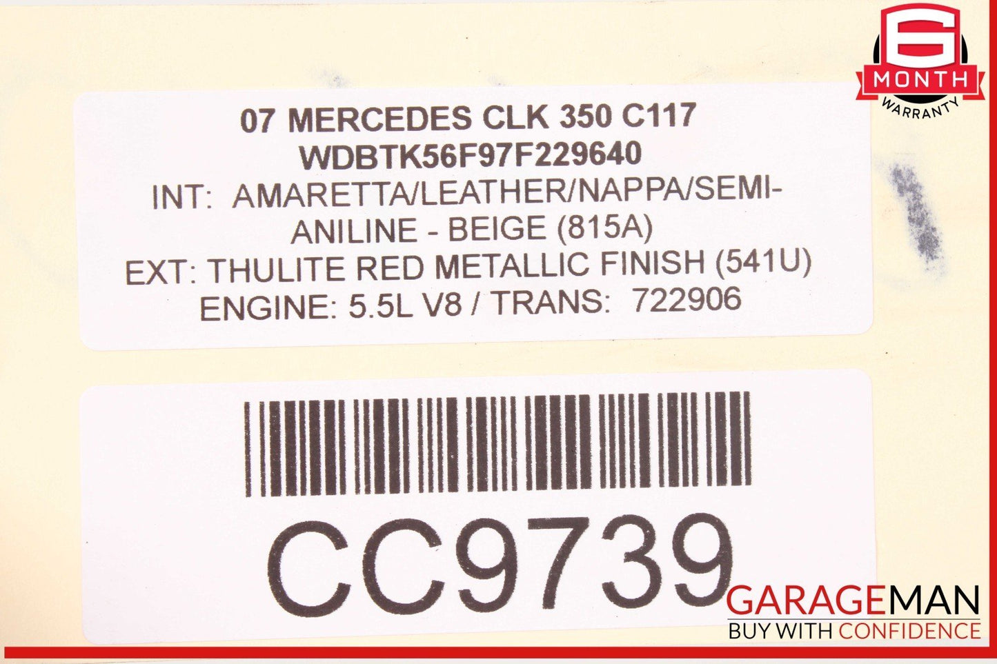 05-09 Mercedes W209 CLK350 C350 C230 Engine Radiator Cooling Fan Motor OEM