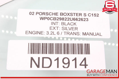 97-04 Porsche Boxster S 986 Front Right Passenger Side Door Window Auto Glass