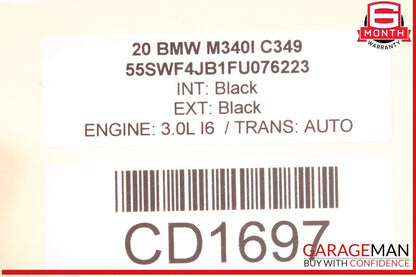 19-24 BMW M340i 330i G20 Rear Top Upper Back Seat Cushion Cover Black OEM