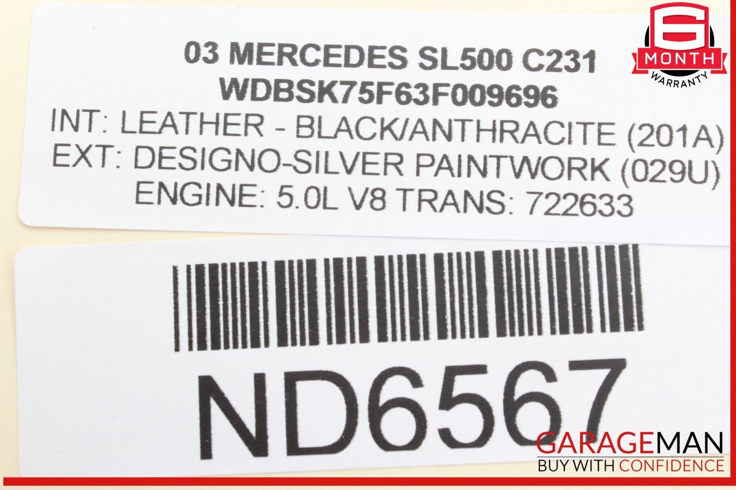 03-12 Mercedes R230 SL500 SL550 Steering Wheel Airbag Air Bag SRS OEM