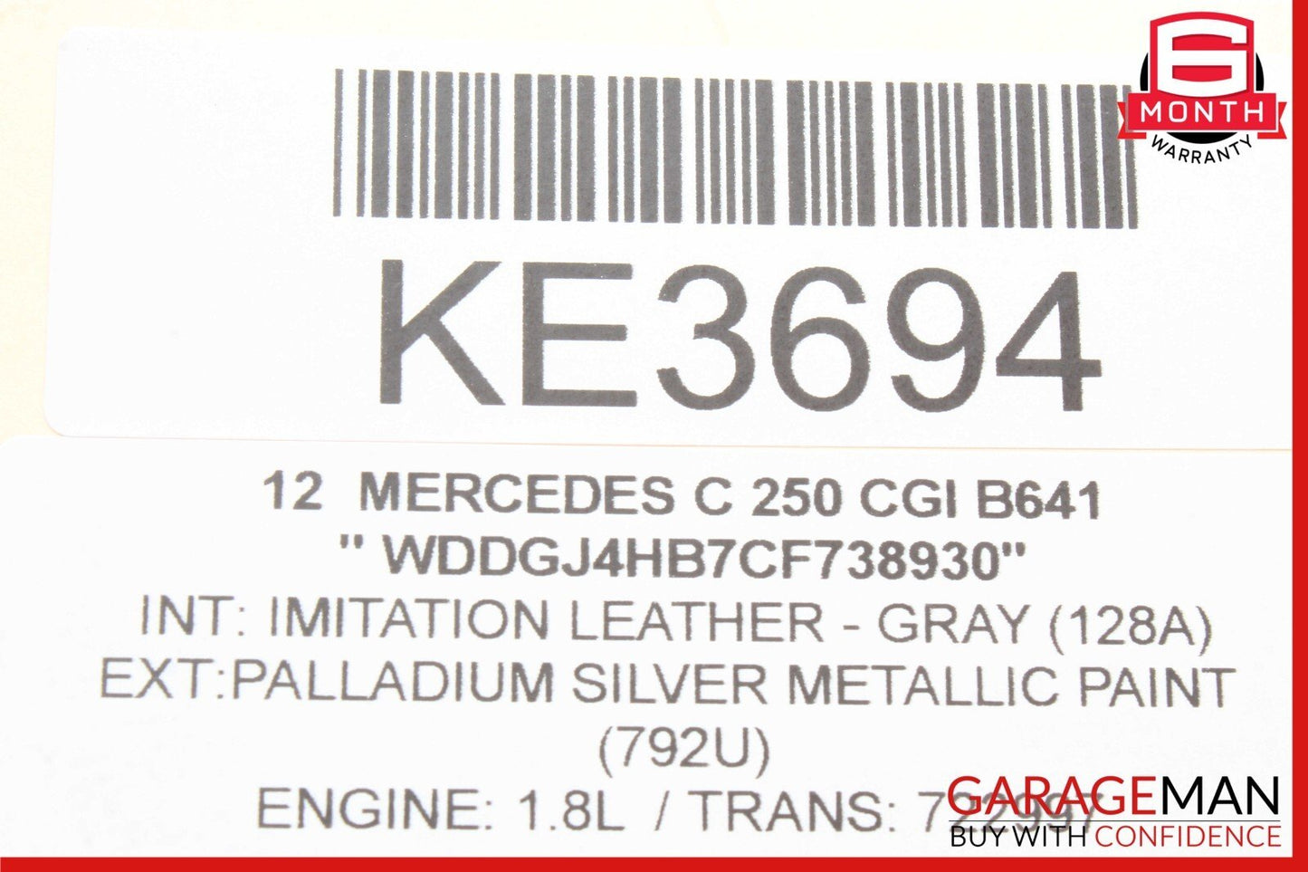 08-18 Mercedes W204 C250 E350 Rear Right or Left Side Lower Thrust Control Arm